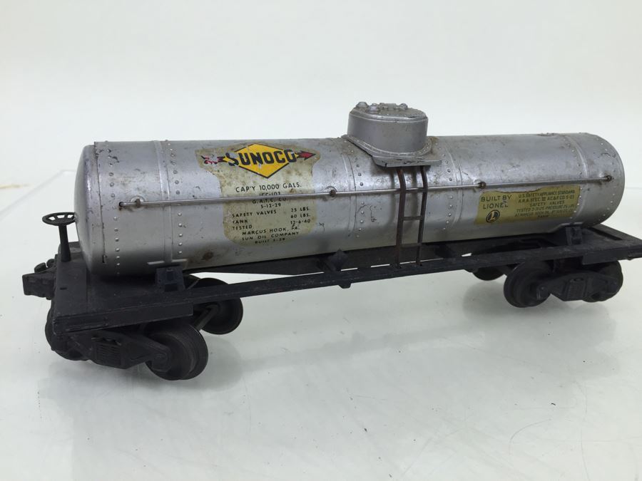 Vintage Set Of 4 Lionel O Gauge Sunoco Gasoline Tanker Trains [Photo 17]