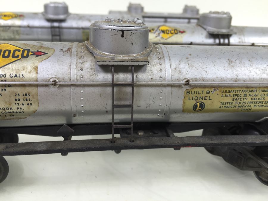 Vintage Set Of 4 Lionel O Gauge Sunoco Gasoline Tanker Trains [Photo 5]