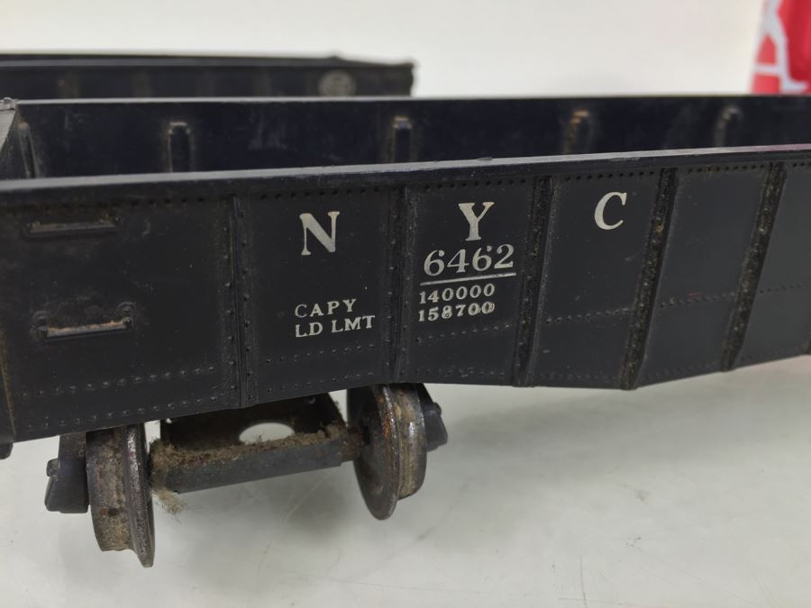 Pair Of Vintage Lionel 6462 Long Gondola Cars Trains + Lionel 6357 Caboose [Photo 8]