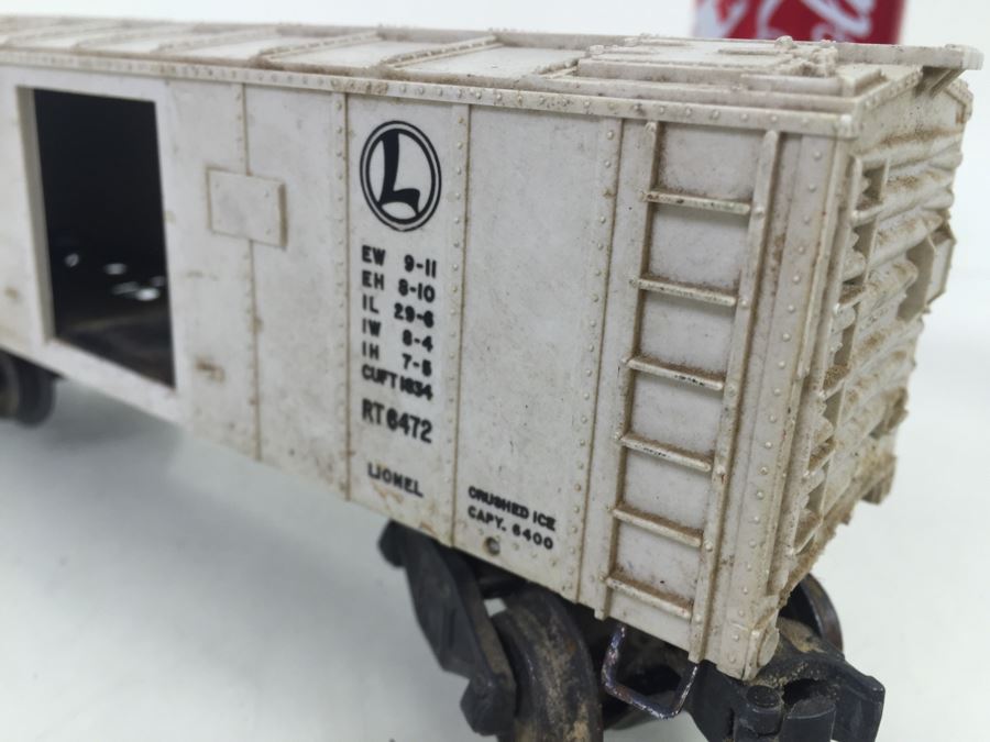 Vintage Pair Of Lionel 6472 Refrigerator Car Box Trains + Lionel 6656 Livestock Stock Cattle Car [Photo 19]