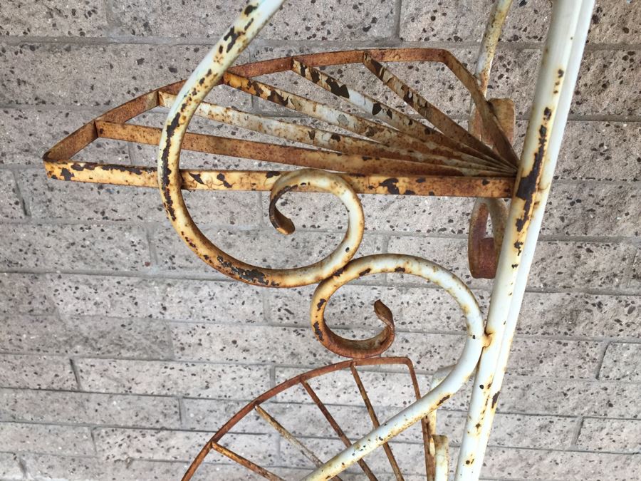 Shabby Chic Corner Garden Etagere Wrought Iron Plant Stand [Photo 3]