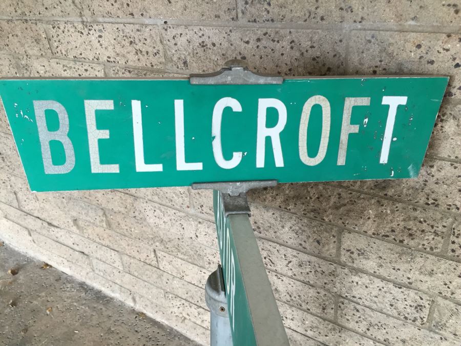 Vintage Green Street Sign Corner Of Bellcroft And Astor From Lake Forest, California [Photo 3]