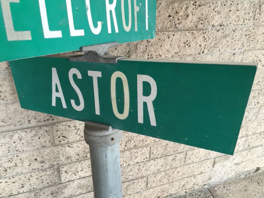Vintage Green Street Sign Corner Of Bellcroft And Astor From Lake Forest, California [Photo 4]