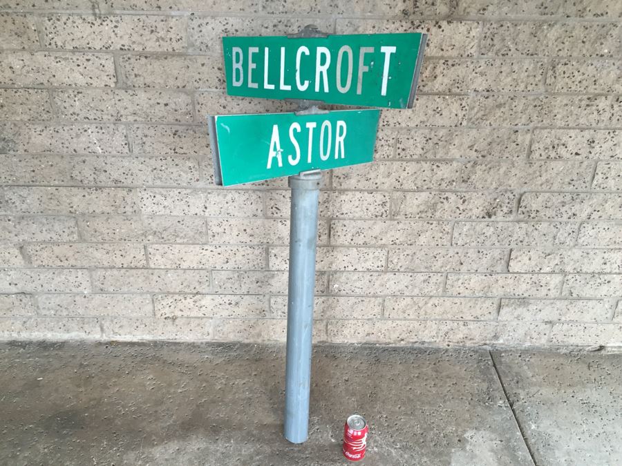 Vintage Green Street Sign Corner Of Bellcroft And Astor From Lake Forest, California [Photo 5]