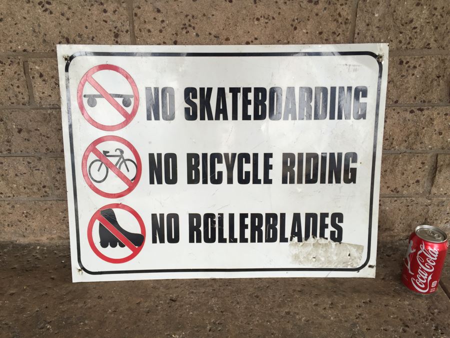 No Skateboarding Bicycle Riding Rollerblades Sign [Photo 2]