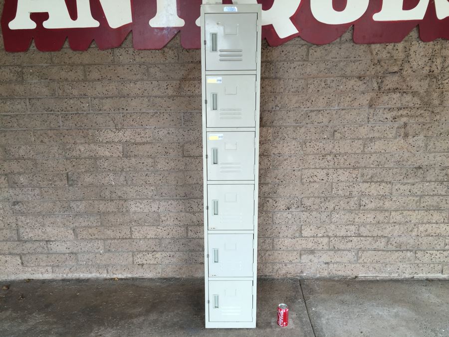 Vintage Vertical Metal Lockers 6 Lockers Individually Lockable