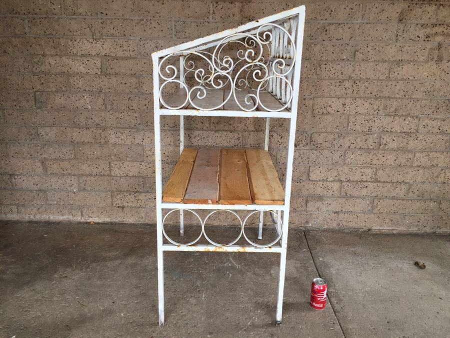 Vintage Shabby Chic Metal Garden Rack Stand Shelf [Photo 5]