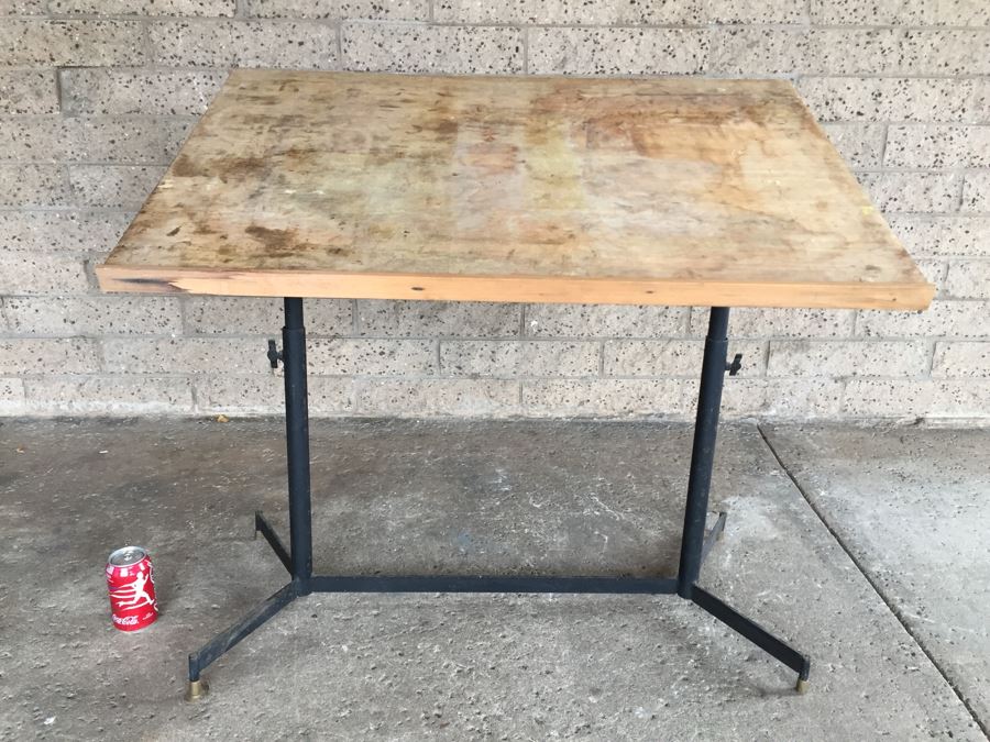 Small Vintage Adjustable Drafting Table [Photo 5]