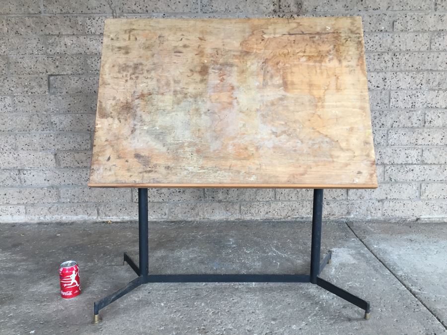 Small Vintage Adjustable Drafting Table [Photo 4]
