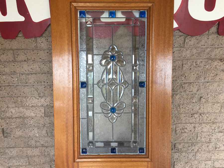 Stunning Heavy Solid Wood Panel Door With Stained Glass [Photo 10]
