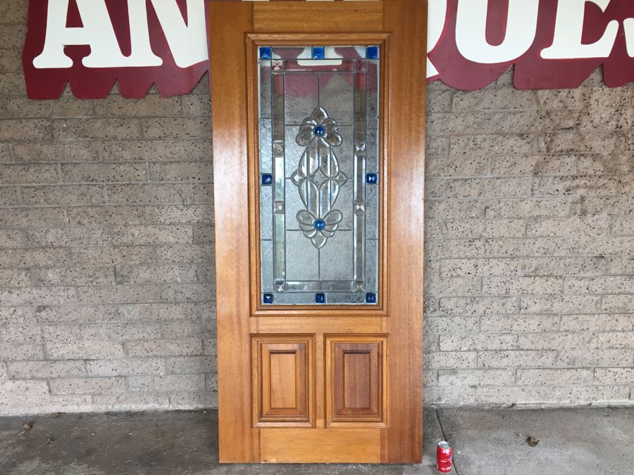 Stunning Heavy Solid Wood Panel Door With Stained Glass [Photo 1]