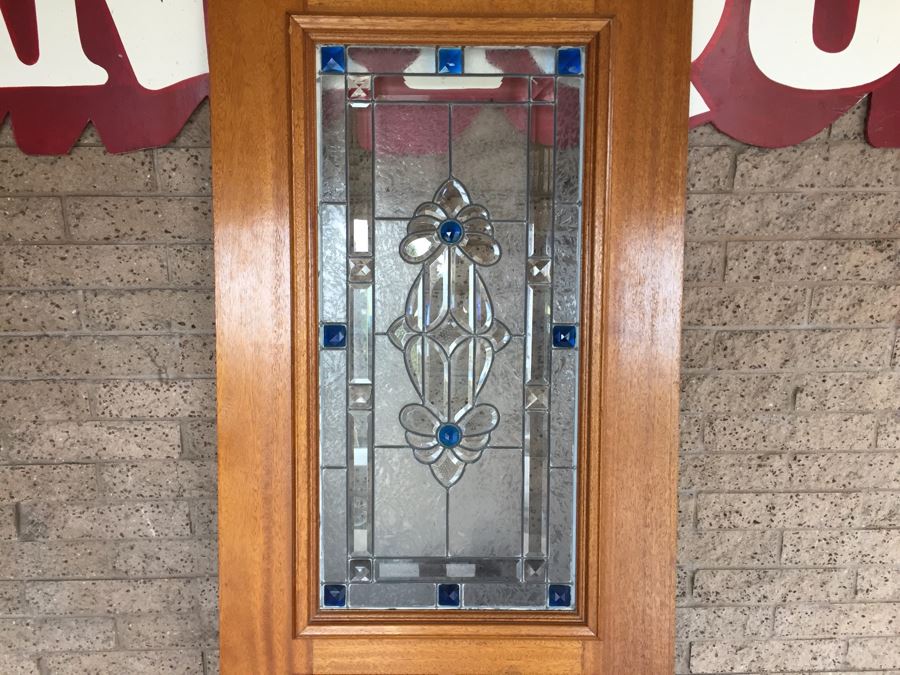 Stunning Heavy Solid Wood Panel Door With Stained Glass [Photo 2]