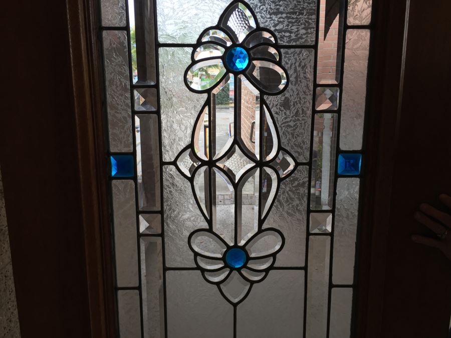 Stunning Heavy Solid Wood Panel Door With Stained Glass [Photo 3]