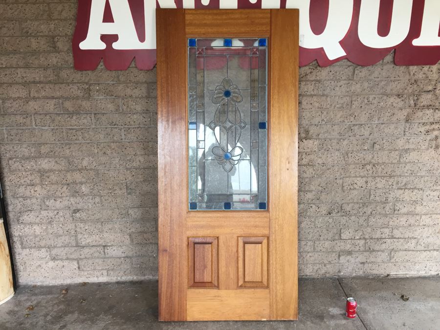 Stunning Heavy Solid Wood Panel Door With Stained Glass [Photo 13]