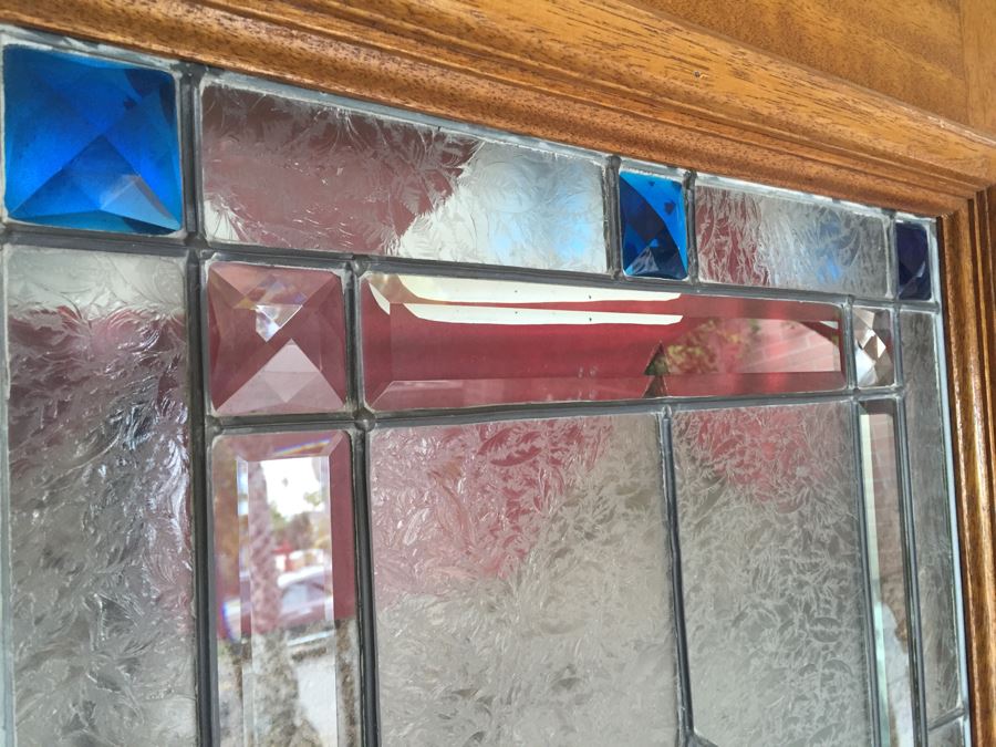 Stunning Heavy Solid Wood Panel Door With Stained Glass [Photo 6]