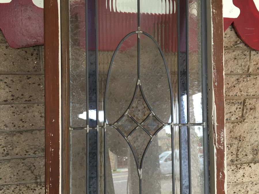 Large Stained Glass Window With Wooden Frame [Photo 4]