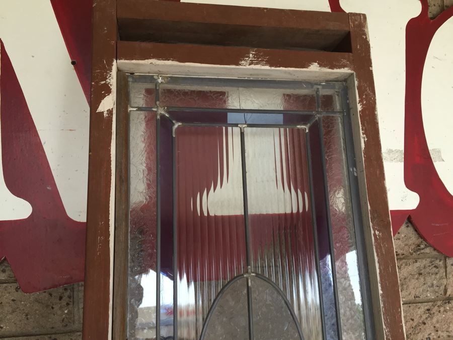 Large Stained Glass Window With Wooden Frame [Photo 5]