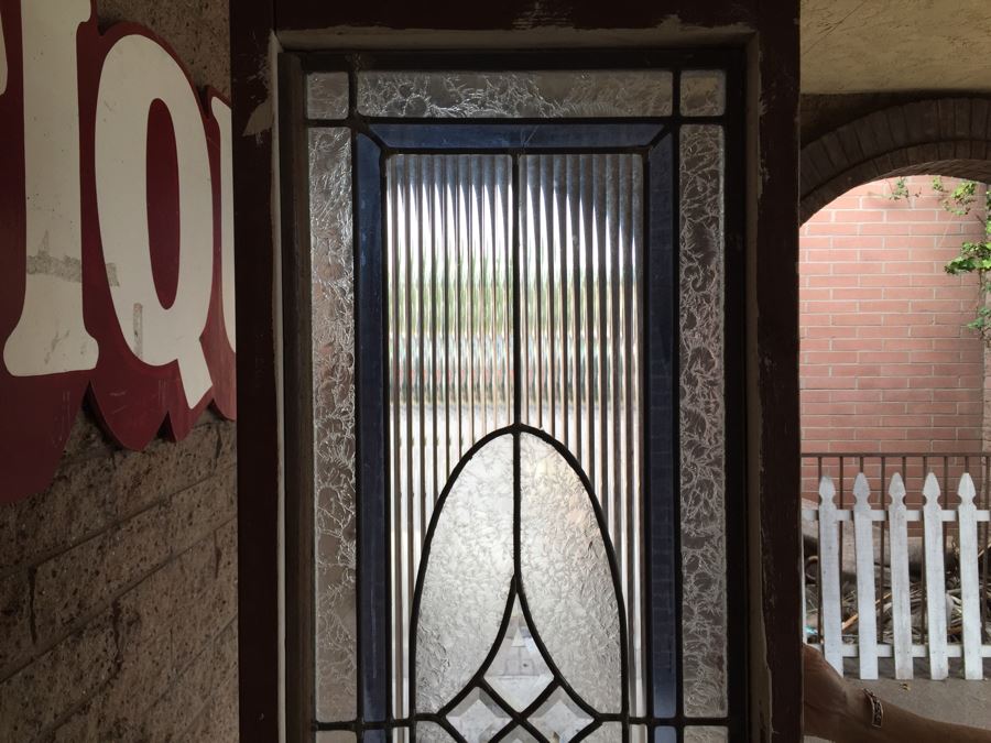 Large Stained Glass Window With Wooden Frame [Photo 2]