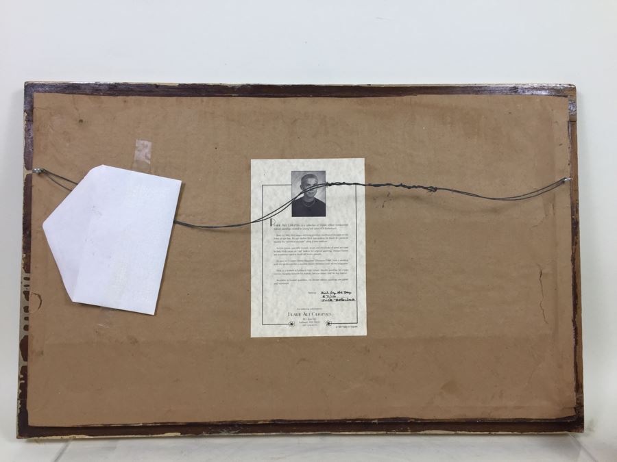 Contemporary 1999 Original Folk Art Painting Hand Signed By Nick Bollenbach In Antique Frame [Photo 7]