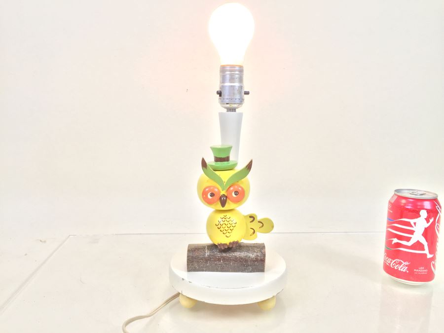 Vintage Wooden Owl Table Lamp By Nursery Plastics Inc [Photo 3]