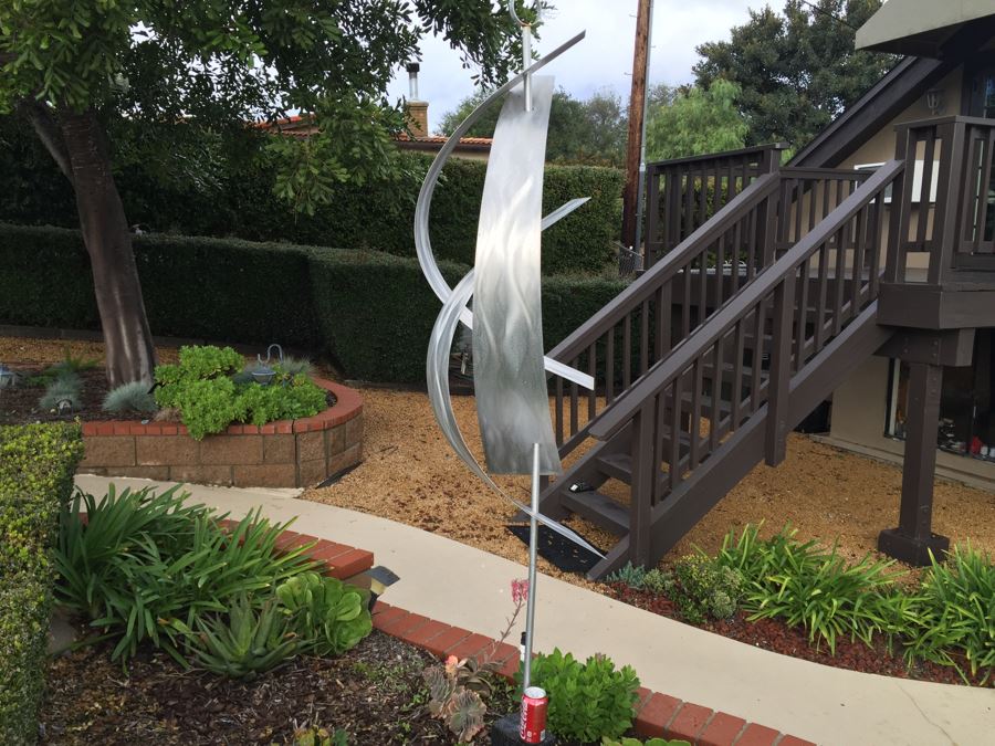 Modern Metal Sculpture On Wooden Base [Photo 9]