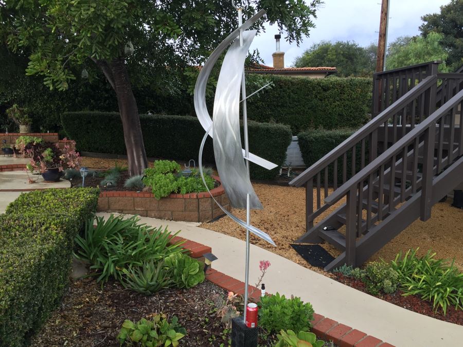 Modern Metal Sculpture On Wooden Base [Photo 6]