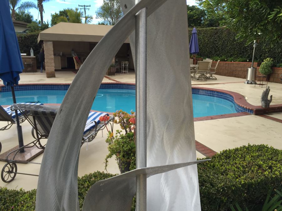 Modern Metal Sculpture On Wooden Base [Photo 11]