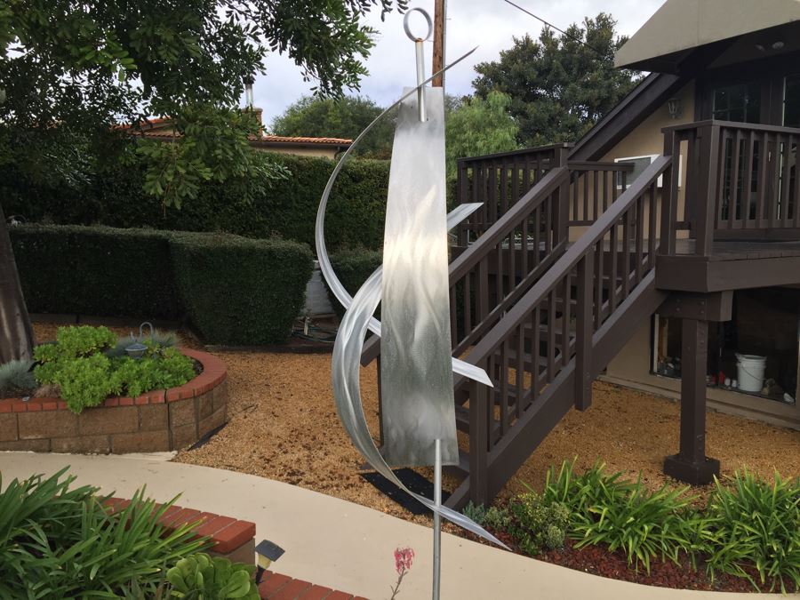 Modern Metal Sculpture On Wooden Base [Photo 7]