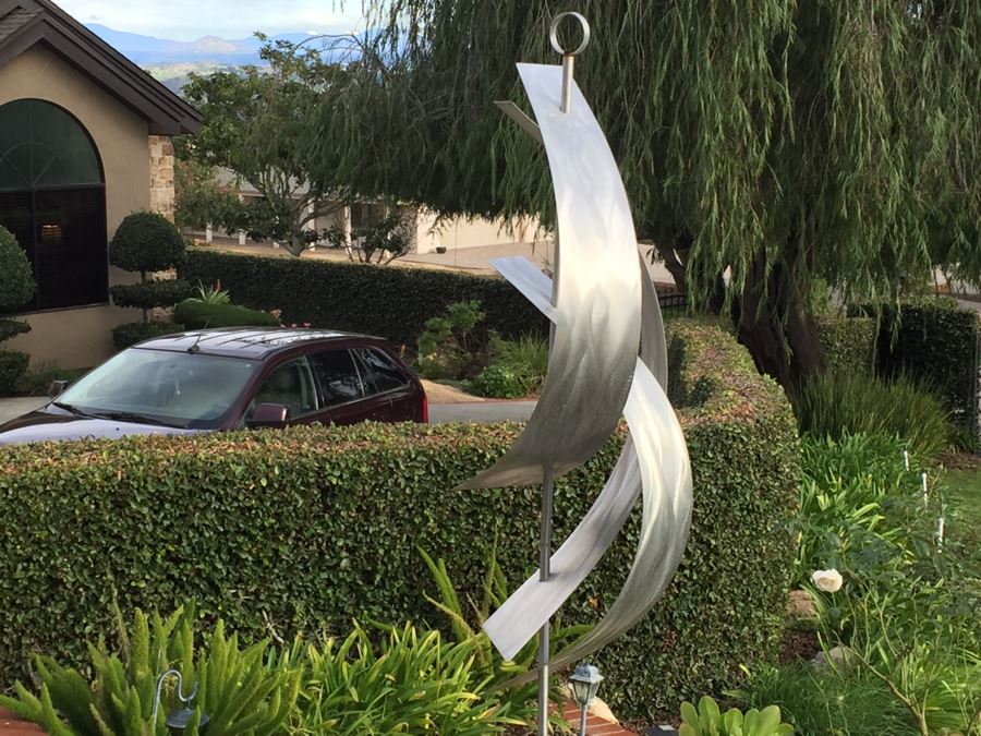 Modern Metal Sculpture On Wooden Base [Photo 15]