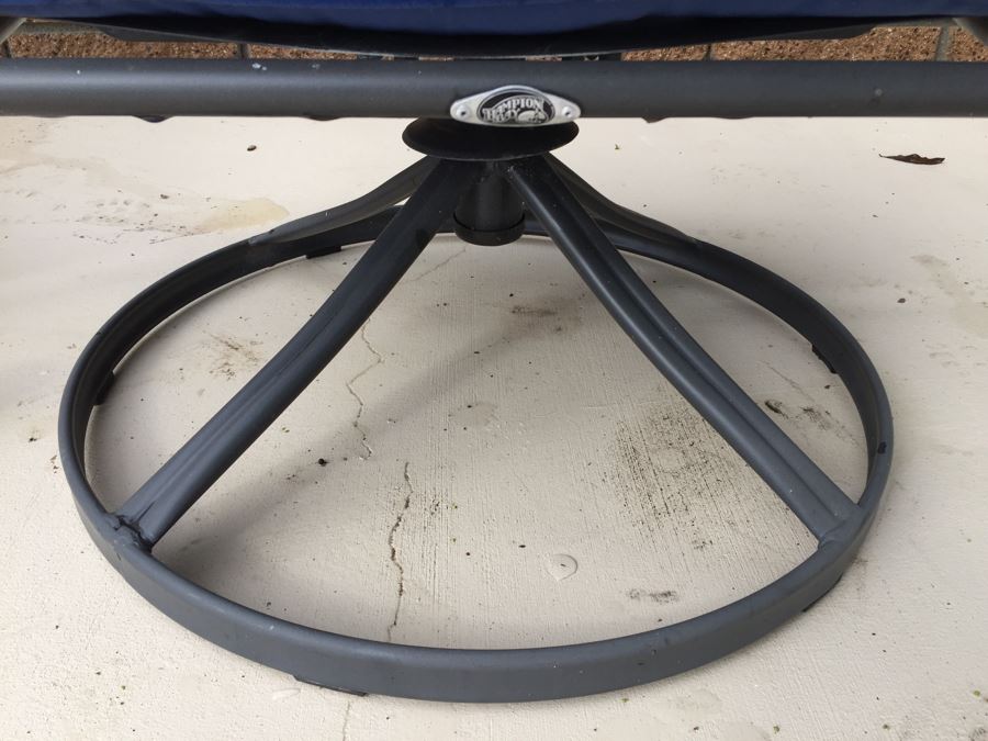 Pair Of Outdoor Swivel Chairs By Hampton Bay With Seat Cushions [Photo 6]