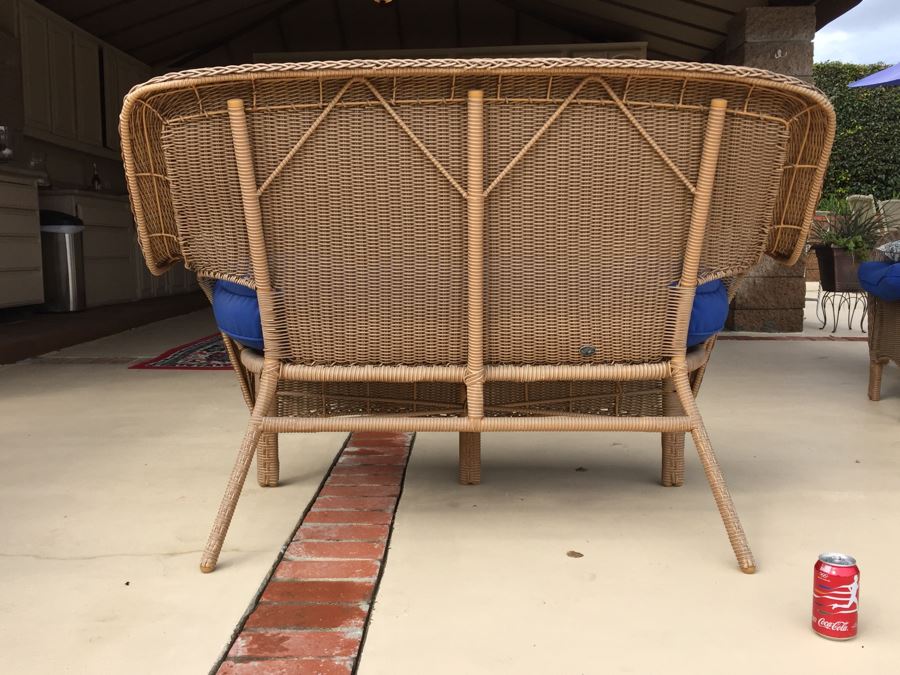 Faux Wicker Outdoor Loveseat Sofa By Hampton Bay [Photo 3]