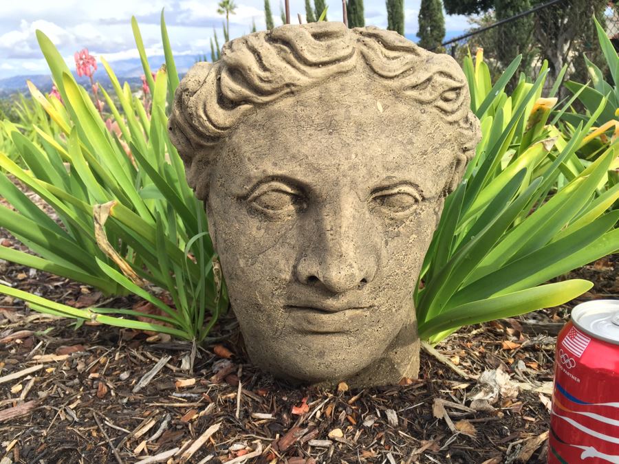 Outdoor Garden Decor Greek Face Pot