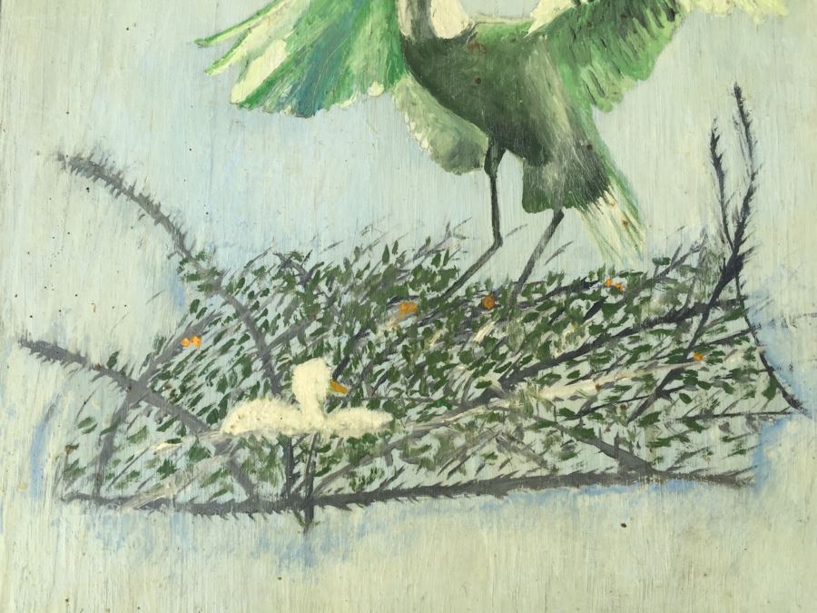 Snowy Egret Painting On Board [Photo 5]