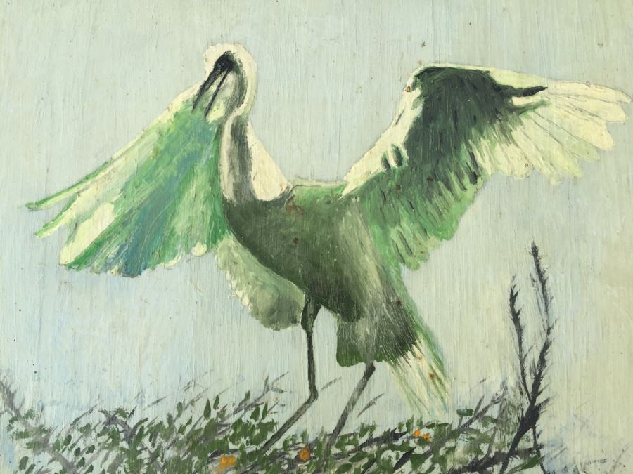 Snowy Egret Painting On Board [Photo 4]