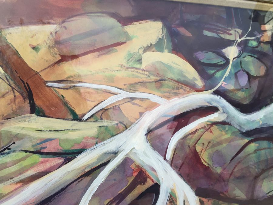 Original Painting Of Sycamore Tree Roots Signed VOSS [Photo 9]