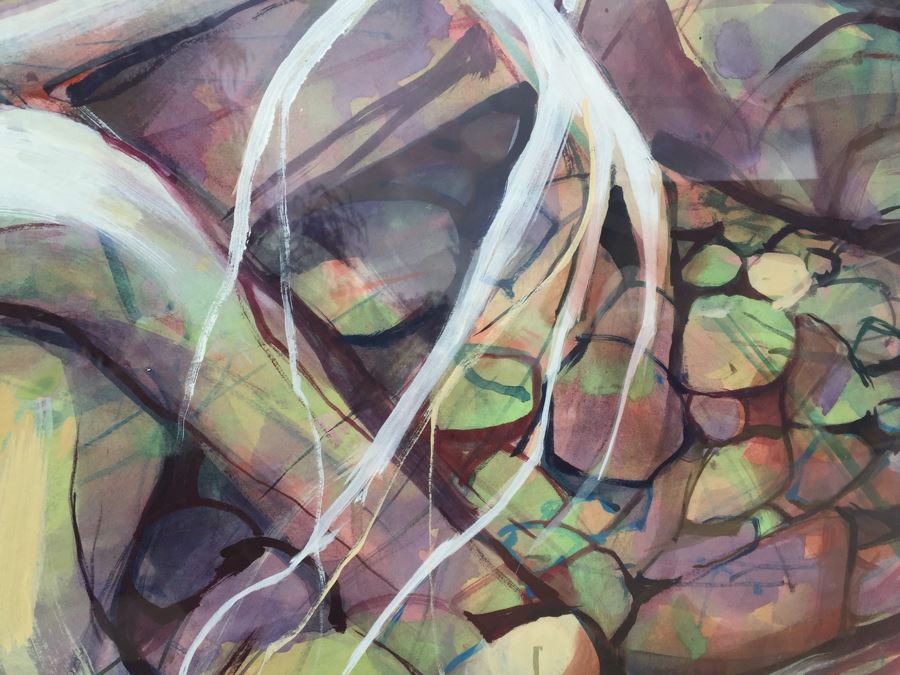 Original Painting Of Sycamore Tree Roots Signed VOSS [Photo 8]