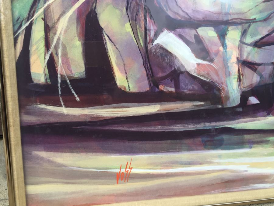 Original Painting Of Sycamore Tree Roots Signed VOSS [Photo 7]