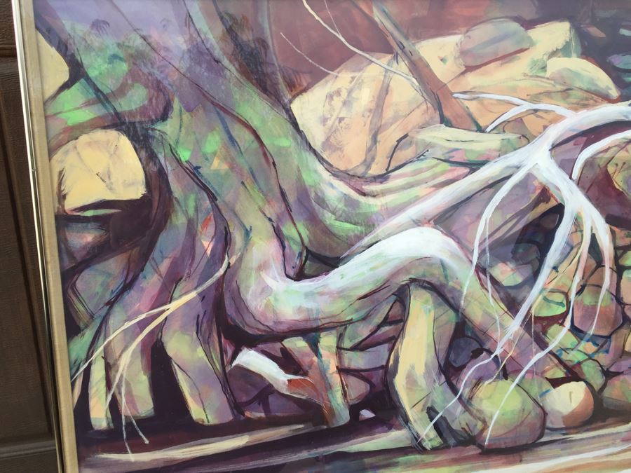 Original Painting Of Sycamore Tree Roots Signed VOSS [Photo 5]