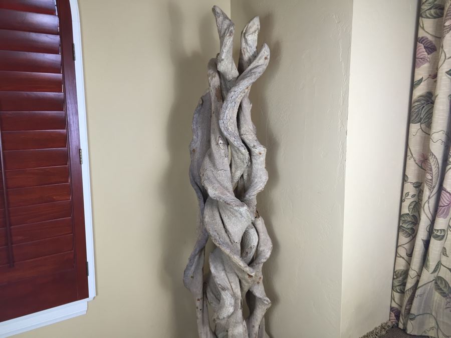 Tall Intertwined Real Dried Cactus Sculpture Supported By Metal Base And Rods [Photo 12]