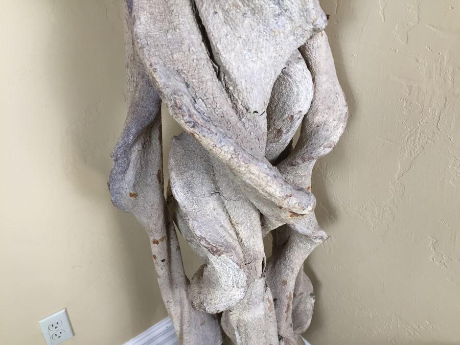 Tall Intertwined Real Dried Cactus Sculpture Supported By Metal Base And Rods [Photo 5]