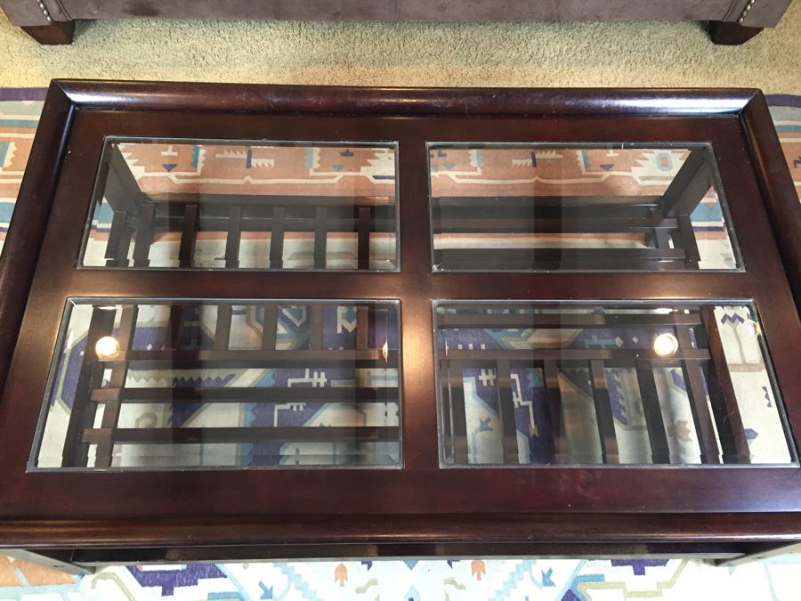 Klaussner Case Goods Two-Tier Wood And Glass Coffee Table [Photo 3]