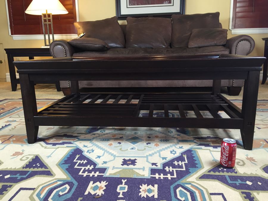 Klaussner Case Goods Two-Tier Wood And Glass Coffee Table [Photo 4]