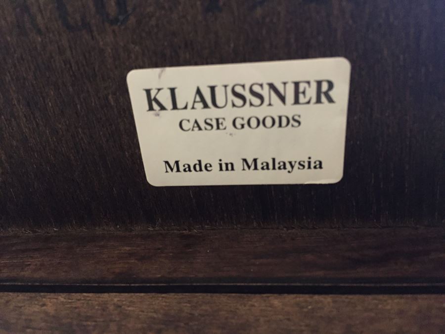 Klaussner Case Goods Wood And Glass Side Table [Photo 3]