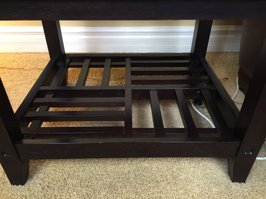 Klaussner Case Goods Wood And Glass Side Table [Photo 5]