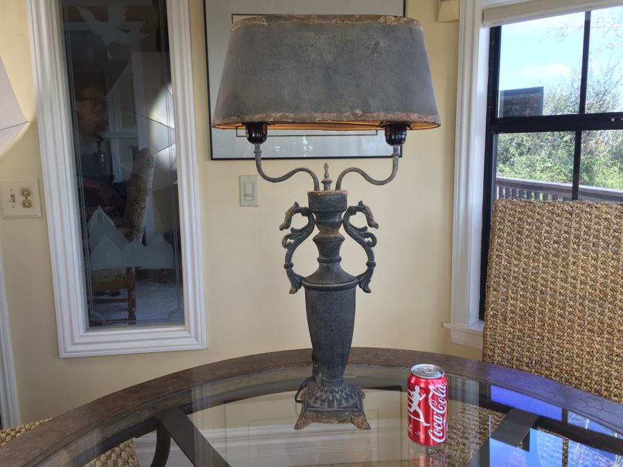 Nice Rustic Metal Lamp With Metal Shade