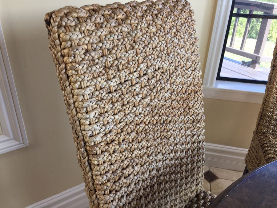 Round Kitchen Table With Six Woven Fiber Rope Chairs [Photo 13]