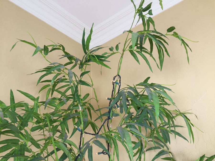 Large Indoor Lighted Faux Bamboo Plant With Pot [Photo 7]