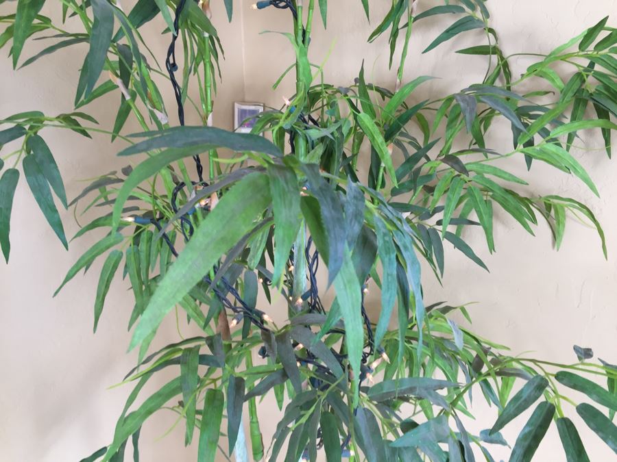 Large Indoor Lighted Faux Bamboo Plant With Pot [Photo 6]