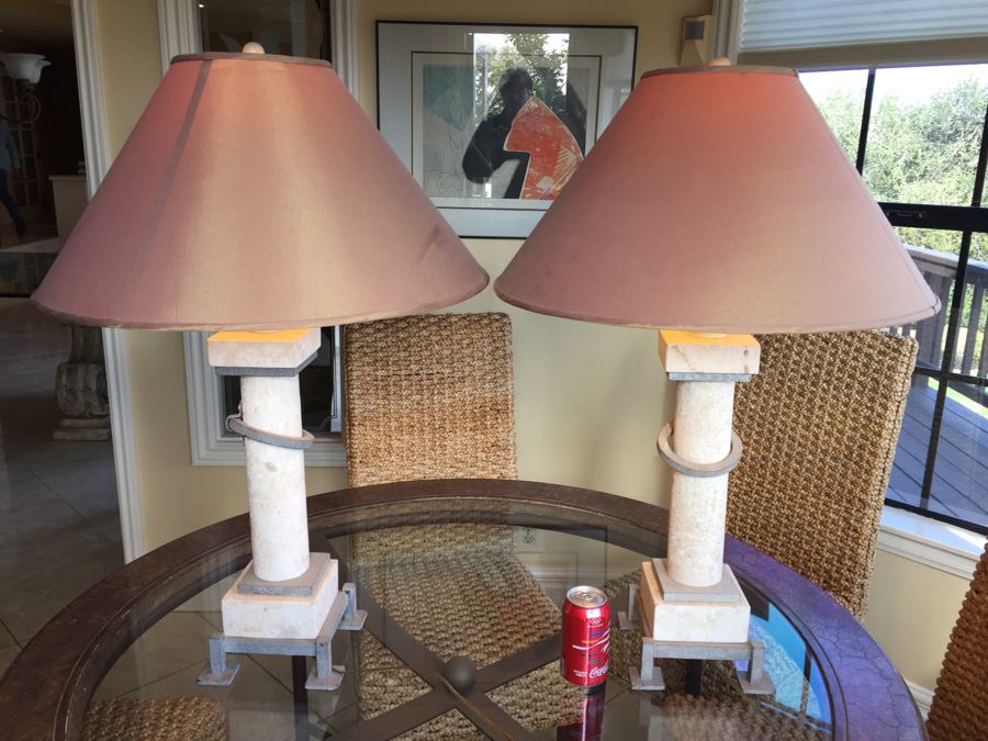 Pair Of Architectural Table Lamps