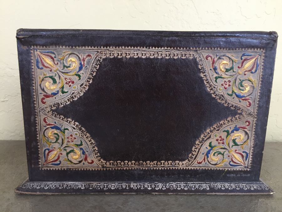 Elegant 3-Piece Tooled Leather Desk Set [Photo 13]